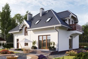 Projekt domu Ślężan Alter (1041) - parterowy z poddaszem dom o powierzchni 123,80 m², dach kopertowy - ujęcie 3