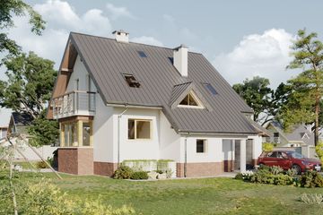 Projekt domu Fiona (1038) - parterowy z poddaszem dom o powierzchni 103,90 m², dach dwuspadowy - ujęcie 3