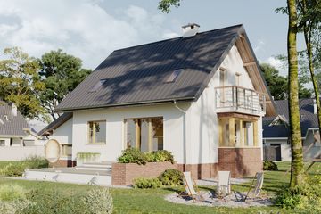 Projekt domu Fiona (1038) - parterowy z poddaszem dom o powierzchni 103,90 m², dach dwuspadowy - ujęcie 4