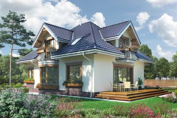  Projekt domu Hortensja Bona (1006) (KRD1964) - projekt domu parterowego z poddaszem - Zdjęcie 2