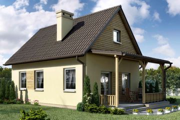  Projekt domu D58 - Ewelina wersja drewniana (WAI1108) - projekt domu parterowego - Zdjęcie 2