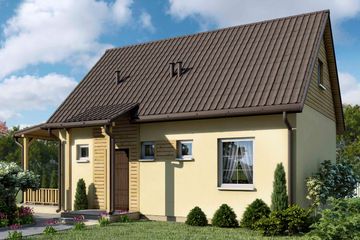  Projekt domu D58 - Ewelina wersja drewniana (WAI1108) - projekt domu parterowego - Zdjęcie 1