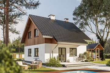  Projekt domu Groszek (908) (KRD2022) - projekt domu parterowego z poddaszem - Zdjęcie 2