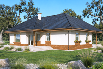 Projekt domu Olga - parterowy dom o powierzchni 116,70 m², dach czterospadowy - ujęcie 2