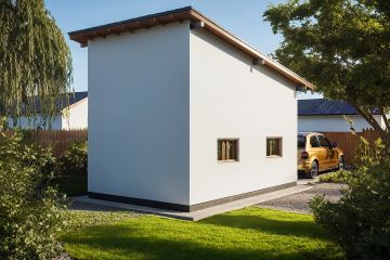 Projekt garażu G14 - Budynek garażowy - parterowy dom o powierzchni 34,39 m², dach jednospadowy - ujęcie 2