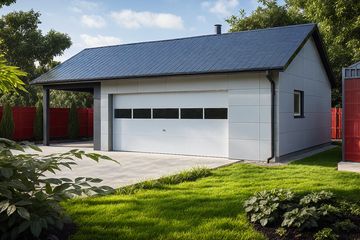  Projekt garażu G31 - Budynek garażowy z wiatą (PRA1030) - projekt garażu parterowego - Zdjęcie 1