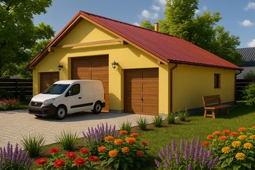  Projekt garażu G34 - Budynek garażowy (PRA1033) - projekt garażu parterowego - Zdjęcie 1