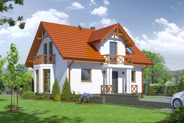  Projekt domu Gilowo 9 (KRP1098) - projekt domu parterowego z poddaszem - Zdjęcie 1