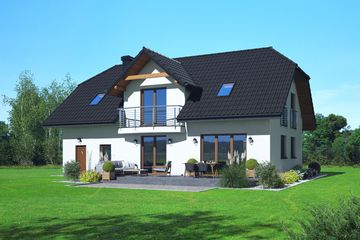 Projekt domu Firlejów - parterowy z poddaszem dom o powierzchni 148,99 m², dach naczółkowy - ujęcie 2