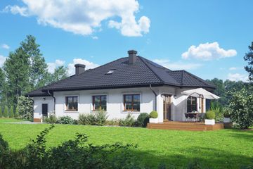  Projekt domu Zadębie średnie z garażem (KRP1185) - projekt domu parterowego - Zdjęcie 2