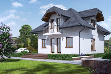  Projekt domu Bobowa (KRP1192) - projekt domu parterowego z poddaszem - Zdjęcie 2