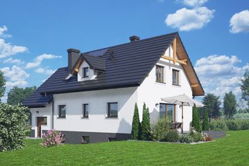 Projekt domu Biskupice 9 - parterowy z poddaszem dom o powierzchni 126,04 m² - ujęcie 2