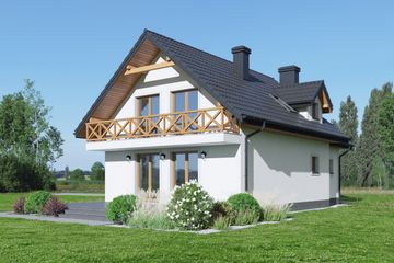  Projekt domu Oleśnica (KRP1257) - projekt domu parterowego z poddaszem - Zdjęcie 2