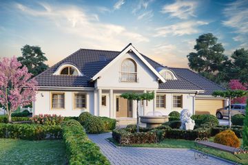  Projekt domu Anielski Dwór (1094) (KRD2032) - projekt domu parterowego z poddaszem - Zdjęcie 1