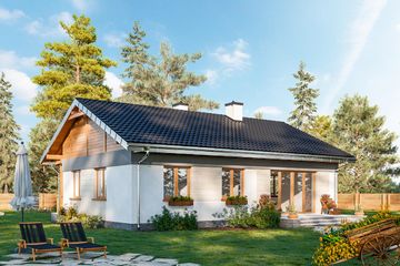  Projekt domu Kruszyna (396) (KRD2034) - projekt domu parterowego - Zdjęcie 2