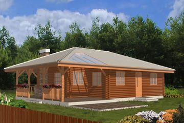  Projekt domu letniskowego Pogodny drewniany (WAH1038) - projekt domu letniskowego parterowego - Zdjęcie 2