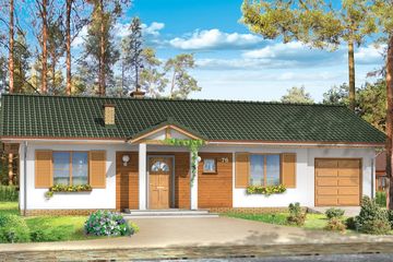  Projekt domu Promyk (WAH1044) - projekt domu parterowego - Zdjęcie 1