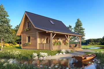  Projekt domu Przepiórka (WAH1045) - projekt domu parterowego z poddaszem - Zdjęcie 3