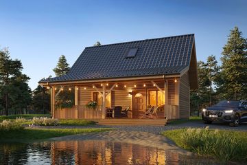  Projekt domu Przepiórka (WAH1045) - projekt domu parterowego z poddaszem - Zdjęcie 2