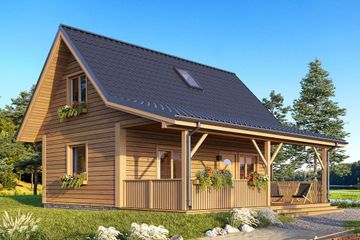  Projekt domu Przepiórka (WAH1045) - projekt domu parterowego z poddaszem - Zdjęcie 1