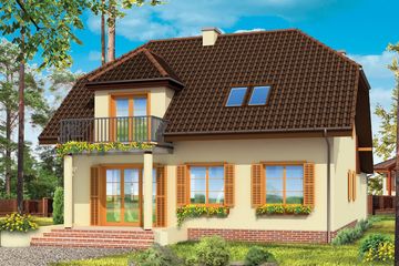  Projekt domu Pogodny 4 (WAH1046) - projekt domu parterowego z poddaszem - Zdjęcie 2