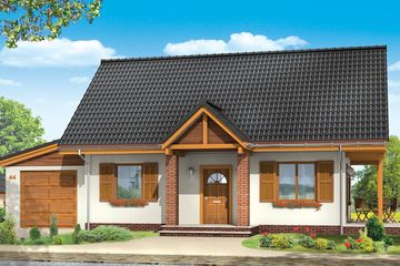  Projekt domu Radosny z garażem (WAH1048) - projekt domu parterowego z poddaszem - Zdjęcie 1