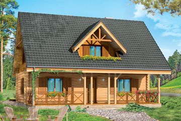  Projekt domu Ranczo (WAH1049) - projekt domu parterowego z poddaszem - Zdjęcie 3