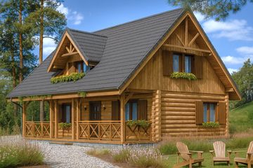  Projekt domu Ranczo (WAH1049) - projekt domu parterowego z poddaszem - Zdjęcie 2