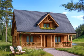  Projekt domu Ranczo (WAH1049) - projekt domu parterowego z poddaszem - Zdjęcie 1