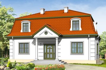  Projekt domu Retro (WAH1051) - projekt domu parterowego z poddaszem - Zdjęcie 1