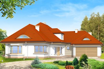  Projekt domu Rezydencja (WAH1052) - projekt domu parterowego z poddaszem - Zdjęcie 1