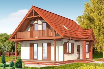  Projekt domu Radosny (WAH1055) - projekt domu parterowego z poddaszem - Zdjęcie 2