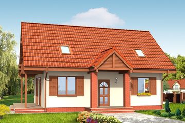  Projekt domu Radosny (WAH1055) - projekt domu parterowego z poddaszem - Zdjęcie 1