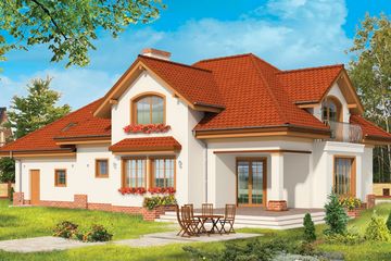  Projekt domu Pod dębem (WAH1058) - projekt domu parterowego z poddaszem - Zdjęcie 2