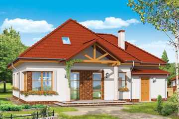  Projekt domu Mazurek 3 (WAH1060) - projekt domu parterowego z poddaszem - Zdjęcie 2