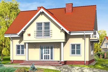  Projekt domu Miodowe Lata (WAH1061) - projekt domu parterowego z poddaszem - Zdjęcie 1