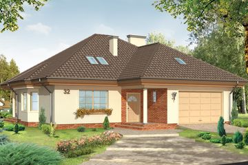  Projekt domu Natalia (WAH1063) - projekt domu parterowego z poddaszem - Zdjęcie 1