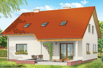  Projekt domu Na wspólnej (WAH1065) - projekt domu parterowego z poddaszem - Zdjęcie 2