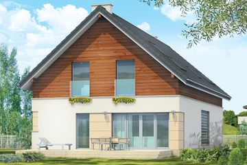  Projekt domu Nowoczesny 2 (WAH1068) - projekt domu parterowego z poddaszem - Zdjęcie 2