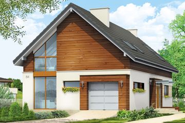  Projekt domu Nowoczesny 2 (WAH1068) - projekt domu parterowego z poddaszem - Zdjęcie 1