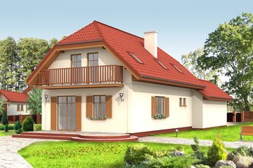  Projekt domu Pierwszy Dom 2 (WAH1073) - projekt domu parterowego z poddaszem - Zdjęcie 2