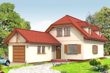  Projekt domu Pierwszy Dom 2 (WAH1073) - projekt domu parterowego z poddaszem - Zdjęcie 1