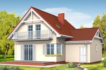  Projekt domu Pierwszy Dom 3 (WAH1074) - projekt domu parterowego z poddaszem - Zdjęcie 2