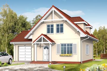  Projekt domu Pierwszy Dom 3 (WAH1074) - projekt domu parterowego z poddaszem - Zdjęcie 1