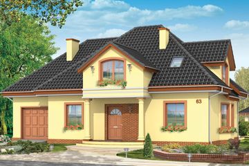  Projekt domu Saga 2 (WAH1076) - projekt domu parterowego z poddaszem - Zdjęcie 1