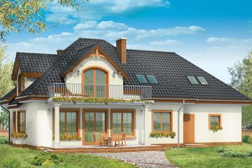  Projekt domu Saga 3 (WAH1077) - projekt domu parterowego z poddaszem - Zdjęcie 2