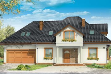  Projekt domu Saga 3 (WAH1077) - projekt domu parterowego z poddaszem - Zdjęcie 1