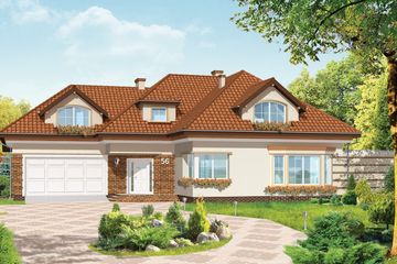  Projekt domu Siedziba (WAH1078) - projekt domu parterowego z poddaszem - Zdjęcie 1