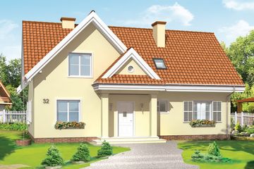  Projekt domu Wesoły (WAH1083) - projekt domu parterowego z poddaszem - Zdjęcie 1