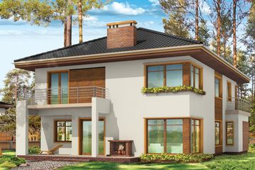  Projekt domu Topaz 3 (WAH1086) - projekt domu z pełnym piętrem - Zdjęcie 2